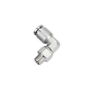 Connecteur coudé à 90 degrés en acier inoxydable à connexion rapide pour tuyau d'air et tube flexible PL8-02 - Product Image 2