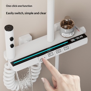 Nouvel ensemble de douche thermostatique mural moderne 2026 avec affichage numérique LED, haute pression, 4 fonctions, style clavier de piano - Product Image 4