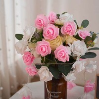 Guirlande lumineuse LED TSINYE 3M 20 LED à piles AA, motif rose, lumières scintillantes/constantes, décoration romantique