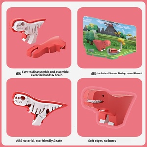 Juguete de Dinosaurio Original y Auténtico <span class=keywords><strong>Hafu</strong></span>, Modelo de Tiranosaurio Rex de ABS para Armar, Bloques de Construcción Magnéticos Educativos - Product Image 2