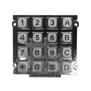 4x4 tastiera a matrice/industriale a prova di vandalo tastiera/personalizzato 16 key tastiera con retroilluminazione