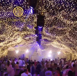 LED <strong>Backdrop</strong> Fairy <strong>Starry</strong> Twinkling Warm White Star Cloth Golden Yellow Drape Stage Light LED Star Curtain for Wedding - Product Image 1
