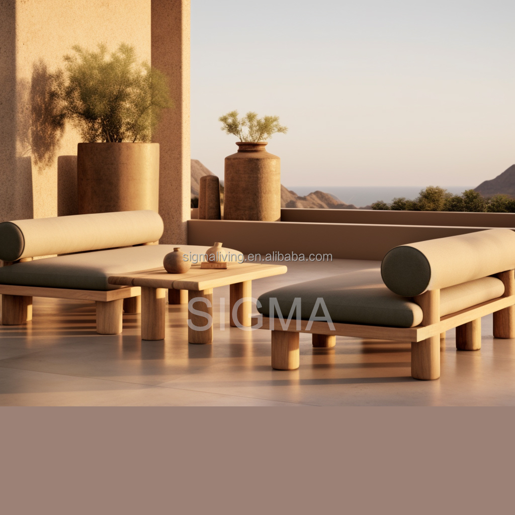 Hot Seller Patio Garden Teak Wood Sofa Coffee Table Sets Design Classical All Weather Teak Sofa Outdoor Furniture Garden Sofa