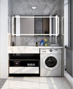 Mobile Lavanderia da Esterno di Lusso per Balcone, Stazione di Lavaggio Impermeabile con Lavello, <span class=keywords><strong>Dimensioni</strong></span> Personalizzabili, Qualsiasi Materiale - Product Image 4
