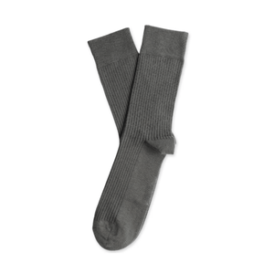 Chaussettes grises unies personnalisées pour hommes – Antidérapantes, respirantes, en coton écologique tricoté, style classique, confortables pour l'automne - Product Image 1