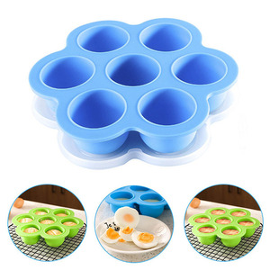Plateau à œufs en silicone, 7 dosettes, pour stockage des aliments pour bébés, plateau de congélation, moules à gâteaux avec chiffres, 1 pièce - Product Image 6