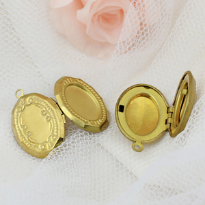 Mặt Dây Chuyền Hình Bầu Dục Bằng Đồng Thau Thô Loại 33 Đến 36 Có Hoa Văn Mặt Dây Chuyền Mặt Dây Chuyền Khung Ảnh Nhà Máy Trống Bản Lề - Product Image 3