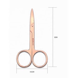 Tijeras profesionales de acero inoxidable para cejas y uñas negras con hoja curva - Product Image 6
