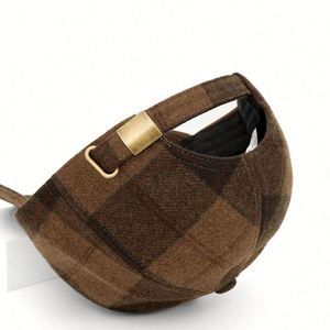 2025 New Autumn Winter Unisex Plaid Baseball Cap Casual British Fashion Sports <b>Hat</b> <b>for</b> Women Men Warm Retro Daily Outdoor <b>Hat</b> - Product Image 4