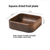Plateau de service en bois d'acacia écologique et durable, plateau à fruits secs en bois massif, petit plat et plateau à thé, saladier pour les fêtes