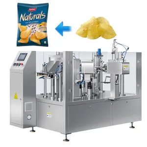 Rotary Banana Chips Food Bagging Packaging Machines Puffed Snack Pillow Premade Bag Packing Machine
