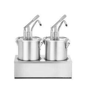 HENDI Set di 2 Contenitori per Salse in Acciaio Inox con Dispenser 400x200x(H)440mm, Dispenser per Bevande - Product Image 1