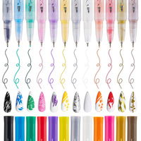 Stylo marqueur pour nail art 12 couleurs, pointe fine 0,5 mm, séchage rapide, imperméable, marqueurs acryliques pour peinture d'ongles DIY, vente en gros, stylos de manucure