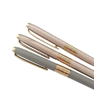 Chinese Factory Professional Custom Logo Rose Gold Plating Metal Roller Pen With Custom
