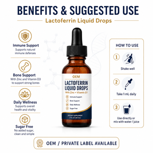 Lactoferrina en Gotas Líquidas al por Mayor, Suplemento Dietético Sin Azúcar, Fórmula Diaria para el Bienestar, para Marcas <span class=keywords><strong>de</strong></span> Marca Privada - Product Image 4