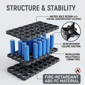 <span class=keywords><strong>Support</strong></span> de <span class=keywords><strong>fixation</strong></span> intégré pour <span class=keywords><strong>batterie</strong></span> UL94 V0, en ABS+PC ignifuge, pour <span class=keywords><strong>support</strong></span> de <span class=keywords><strong>batterie</strong></span> Power 21700 - Product Image 2