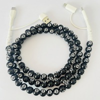 Câble USB multifonction 4-en-1 avec perles de billard 8 balles, chargeur de téléphone à charge rapide, accessoires de voiture tendance, cadeau, câble de données Type C personnalisé