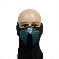 Masque de fête LED en PVC semi-transparent avec motif de cœur rond de dessin animé, activé par le son, pour DJ et événements festifs
