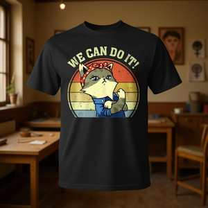 Camiseta We Can Do It Feminist Retro Cat, unisex, talla para adultos S M L XL XXL - Product Image 3