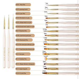 Pinceau éventail professionnel en or rose 3D avec un pinceau plat ovale pour le gel à ongles, stylo à estomper, manche en métal, matériau en nylon, stylo à dégradé - Product Image 3