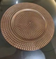 Assiette de présentation ronde en plastique de 13 pouces, élégante et décorative, pour mariage, fête, baby shower, anniversaire