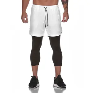 High Quality Domax Men's Custom LOGO Mesh Gym Fitness Quick Dry with Phone Pocket and Ring for Towel Shorts with Inner Leggings
