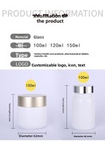 Pots en verre de qualité alimentaire finition givrée pour poudre de médecine bonbons suppléments santé capsules épaisses bouteille de distribution en plastique