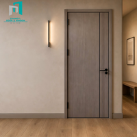 Porte en panneau MDF massif classique, structure stable anti-déformation pour la décoration et la rénovation intérieure de toute la maison