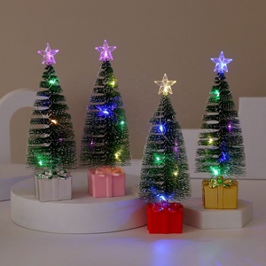 Juego de 4 Mini Árboles de Navidad <span class=keywords><strong>Artificiales</strong></span> con Luces LED para Decoración de Escritorio, Fiestas <span class=keywords><strong>Navideñas</strong></span> - Product Image 2