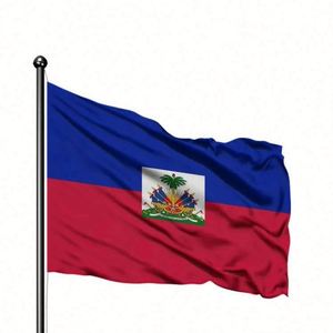China Manufacturer Supply High Quality Cheap Polyester Custom Logo 90x150cm Customizable Haiti Country <b>Flag</b> - Product Image 3
