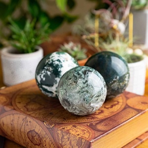 Esfera de Ágata Musgosa Pulida al por Mayor, Piedra Curativa Natural, Bola de Cristal Artesanal para Decoración del Hogar y Regalos - Product Image 2
