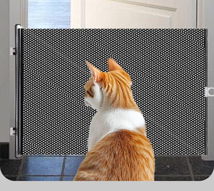 Geri çekilebilir anti-kedi <span class=keywords><strong>Pet</strong></span> kapısı anti-atlama bölümü ile çalışan kapı bariyeri çit giriş çıkış bariyeri plaka kediler için - Product Image 6