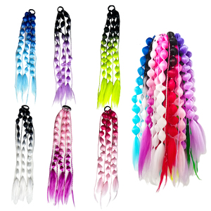 Linterna <span class=keywords><strong>trenza</strong></span> Cola de Caballo linterna burbuja trenzas Ombre Color extensión de cabello sintético 20 pulgadas 50cm - Product Image 2