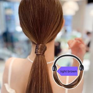 Banda de <span class=keywords><strong>cabello</strong></span> humano artificial y lazo para <span class=keywords><strong>el</strong></span> <span class=keywords><strong>cabello</strong></span> trenzado Nueva cuerda para la cabeza y funda para Cola de Caballo Tocado - Product Image 5