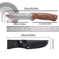 Couteau à lame fixe avec manche en bois massif, nouveau couteau pliant multifonctionnel pour l'extérieur, idéal pour la randonnée et le camping