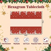 Nappe de Noël en gros, motif bonhomme de neige et flocons rouges, pour dîner de fête d'hiver, fournisseur d'usine