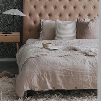 Housse de couette en chanvre personnalisée d'usine, tissage uni lavé, housse de couette classique unie pour hôtel, literie d'hôtel douce de couleur unie