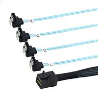 Cable de conexión de alta velocidad para servidor MINI SAS HD a 4X SATA de 90 grados