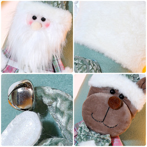 LINGKAI Décoration de Noël à suspendre pour sapin, motif 3D en tissu vert et peluche, avec gnomes, bonhommes de neige et rennes - Product Image 3
