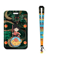 Porte-cartes rigide en polyester motif dessin animé pour cartes d'étudiant, badges d'identification, cartes de repas - Design Roi Singe Dragon Ball