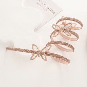 รองเท้าส้นสูงผู้หญิงประดับเพชรและคริสตัลรูปผีเสื้อสำหรับงานปาร์ตี้ ขายตรงจากโรงงาน - Product Image 2