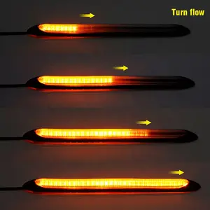 Bande de phares étanche à balayage blanc pour voiture, 2 pièces, lumière séquentielle universelle DRL LED, lumière de jour, flux, clignotant jaune