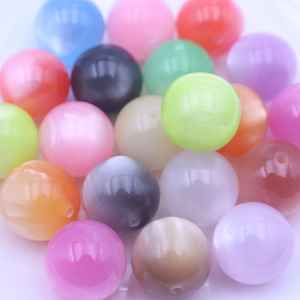 Factory Price 16mm 20mm Mixed Color Cat Eye Resin Chunky <strong>Round</strong> <strong>Beads</strong> for Handmade Necklace DIY Pens Parts W27 - Product Image 6
