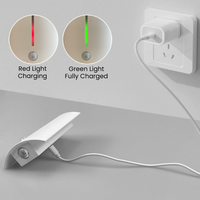 Applique murale intérieure à détecteur de mouvement, rechargeable, 3 couleurs, intensité variable, USB, pour couloir