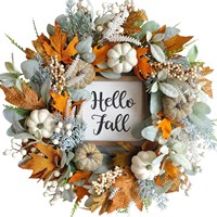 Guirlande décorative artificielle, feuilles givrées vertes, imperméable, écologique, 20 pouces, pour Pâques, Noël, Thanksgiving, intérieur, extérieur