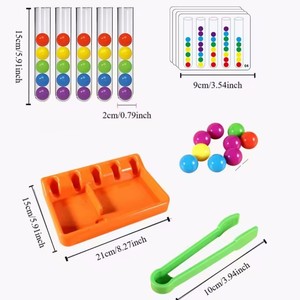 Juguete <span class=keywords><strong>Montessori</strong></span> de Coordinación Mano-Ojo, Tubo de Plástico con Cuentas y Bolas de Arcoíris para Clasificar, para Niños de 2 a 4 Años, Educación Temprana - Product Image 3