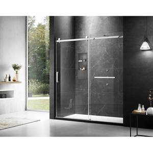 Sistema de puerta corredera de vidrio listo para enviar, cuarto de ducha de vidrio templado, herrajes de acero inoxidable, puerta corredera, sistema de rueda colgante - Product Image 1