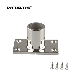 Base de Pasamanos para Yate de Acero Inoxidable 316 con Acabado Pulido Espejo y Tubo Inferior Cuadrado de 90 Grados, Herraje Esencial para Veleros - Product Image 4