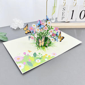 การ์ดอวยพรวันเกิด ของขวัญวันครู วันขอบคุณพระเจ้า วันแม่ ดีไซน์สดใส สร้างสรรค์ ดอกไม้สามมิติ ทำจากกระดาษ - Product Image 4