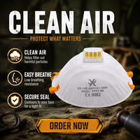 Respirateurs de protection certifiés CE EN149 FFP2, masque de sécurité anti-pollution pour l'utilisation en atelier de construction